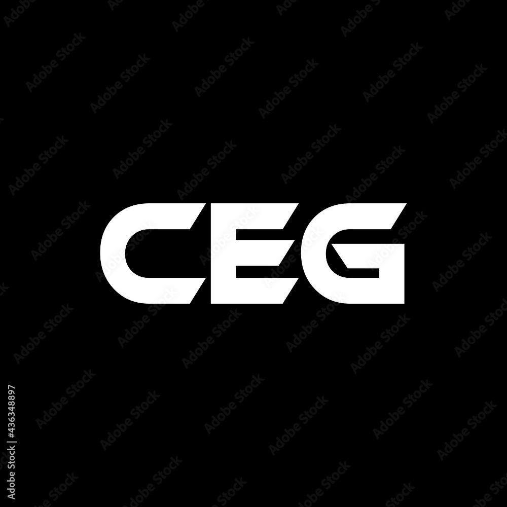 CEG letter logo design with black background in illustrator, vector logo modern alphabet font overlap style. calligraphy designs for logo, Poster, Invitation, etc.
 - obrazy, fototapety, plakaty 