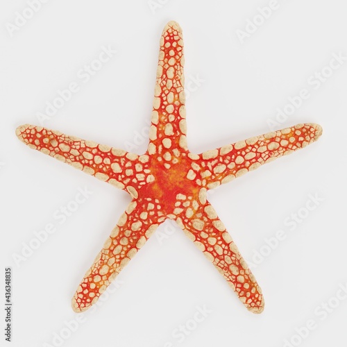 Realistic 3D Render of Necklace Starfish