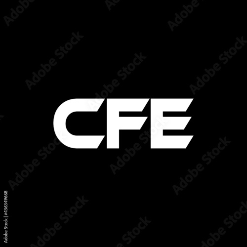CFE letter logo design with black  background in illustrator, vector logo modern alphabet font overlap style. calligraphy designs for logo, Poster, Invitation, etc.
 photo