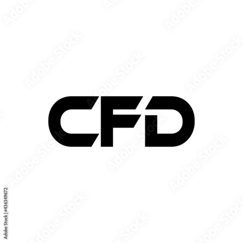 CFD letter logo design with white background in illustrator, vector logo modern alphabet font overlap style. calligraphy designs for logo, Poster, Invitation, etc.
 photo
