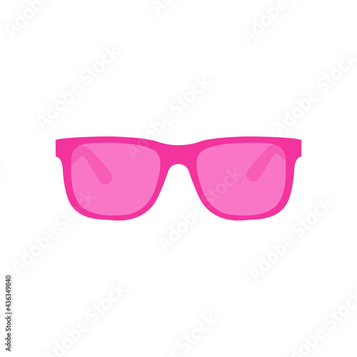 Sunglasses with a colored frame on a white background.