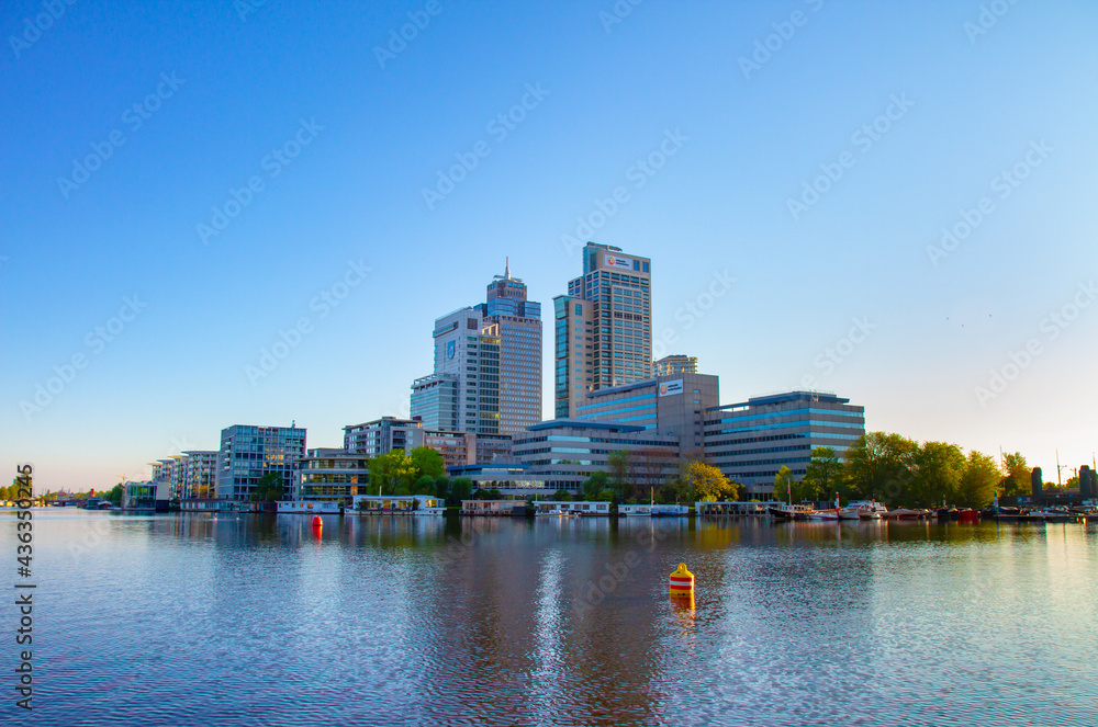 Fototapeta premium Highest towers of amsterdam (Amsterdam Amstel, Netherlands)