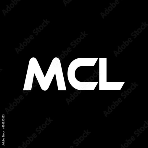 MCL letter logo design with black background in illustrator, vector logo modern alphabet font overlap style. calligraphy designs for logo, Poster, Invitation, etc. 