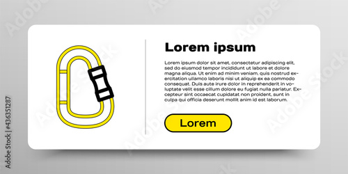 Line Carabiner icon isolated on white background. Extreme sport. Sport equipment. Colorful outline concept. Vector