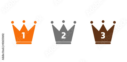 crown icon on white background - crown icon trendy and modern medal symbol for logo, web, app, UI. Ranking, popularity, customer satisfaction, competition concept