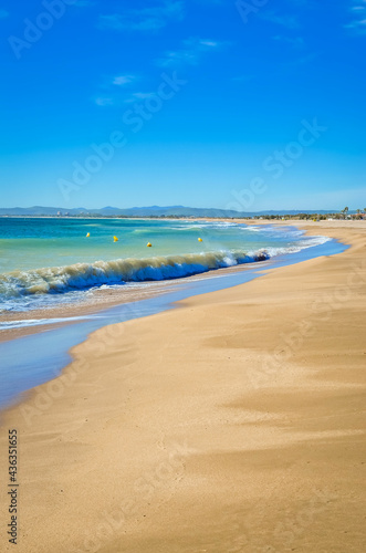 Summer panorama of Empuriabrava beach in Costa Brava  Catalonia  Spain
