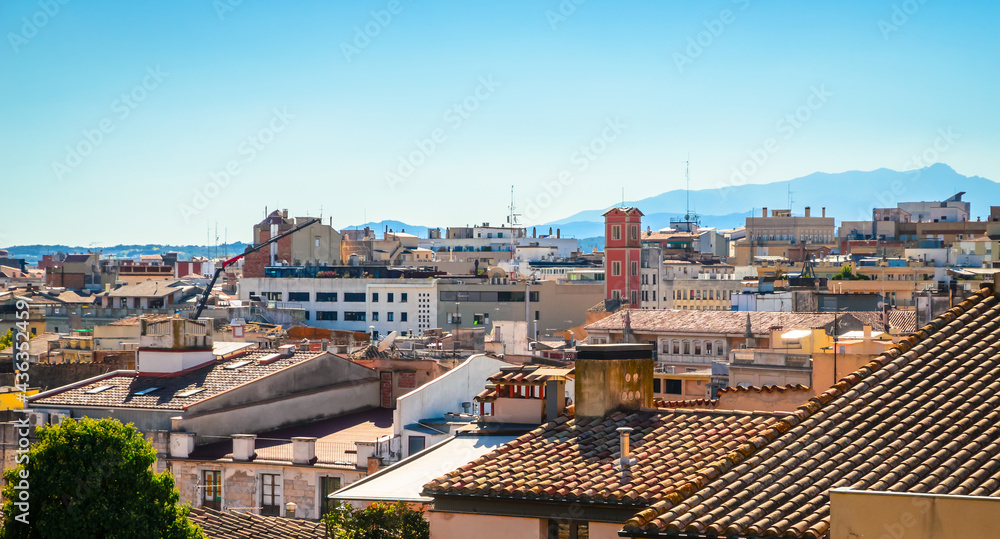 Summer panorama of Girona, Catalonia, Spain