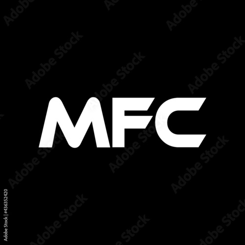 MFC letter logo design with black background in illustrator, vector logo modern alphabet font overlap style. calligraphy designs for logo, Poster, Invitation, etc. 