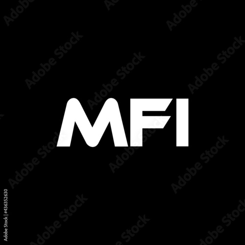 MFI letter logo design with black background in illustrator, vector logo modern alphabet font overlap style. calligraphy designs for logo, Poster, Invitation, etc. 