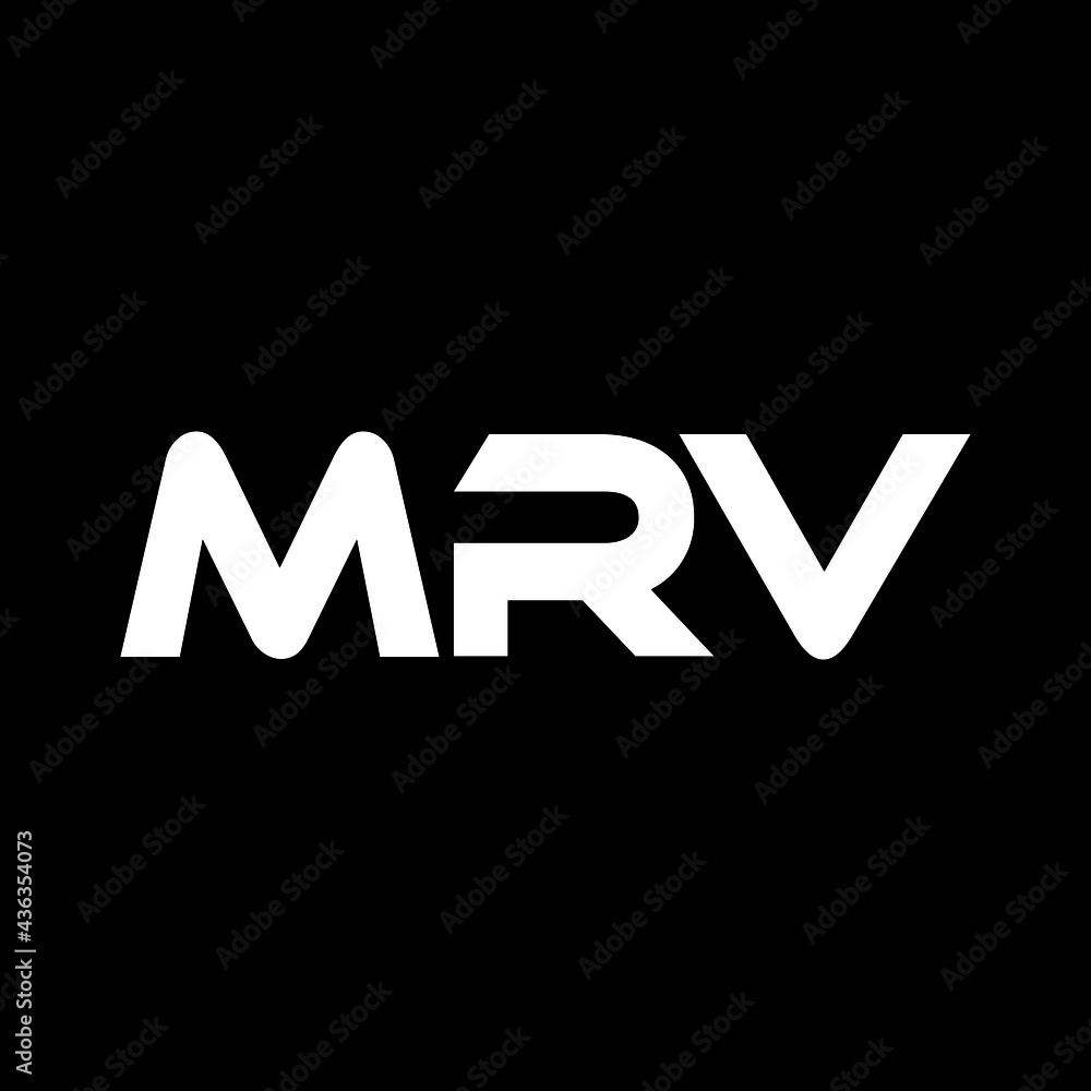 MRV letter logo design with black background in illustrator, vector logo modern alphabet font overlap style. calligraphy designs for logo, Poster, Invitation, etc.
