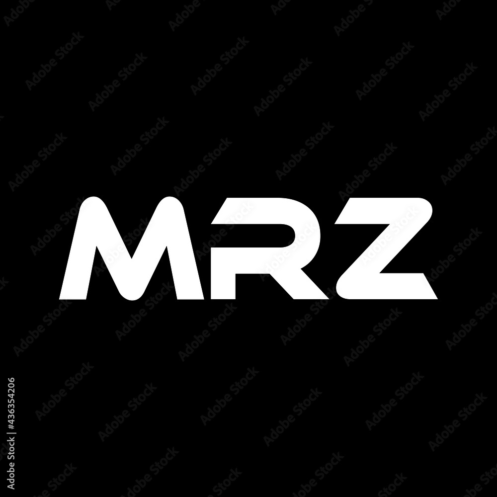 MRZ letter logo design with black background in illustrator, vector ...