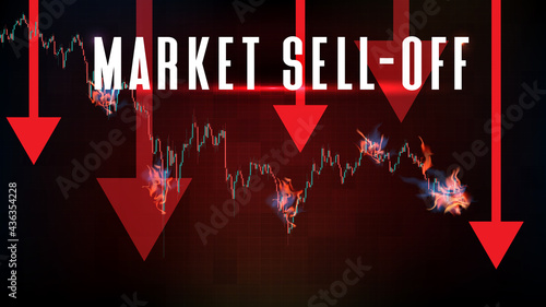 abstract background of futuristic red technology Cryptocurrency bitcoin down sell off