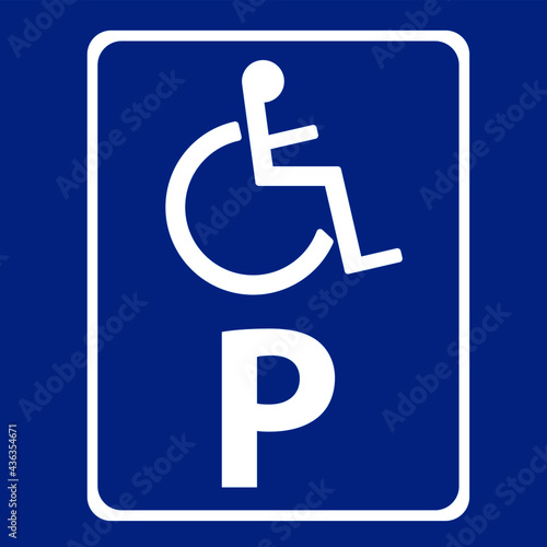 Parking space icon for disabled drivers. Disability week concept.
Vector design EPS 10.