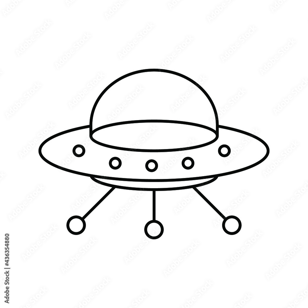 The icon of UFO. Simple flat icon illustration, vector of UFO for a website or mobile application color editable The icon of UFO. Simple flat icon illustration, vector of UFO for a website or mobile application color editable