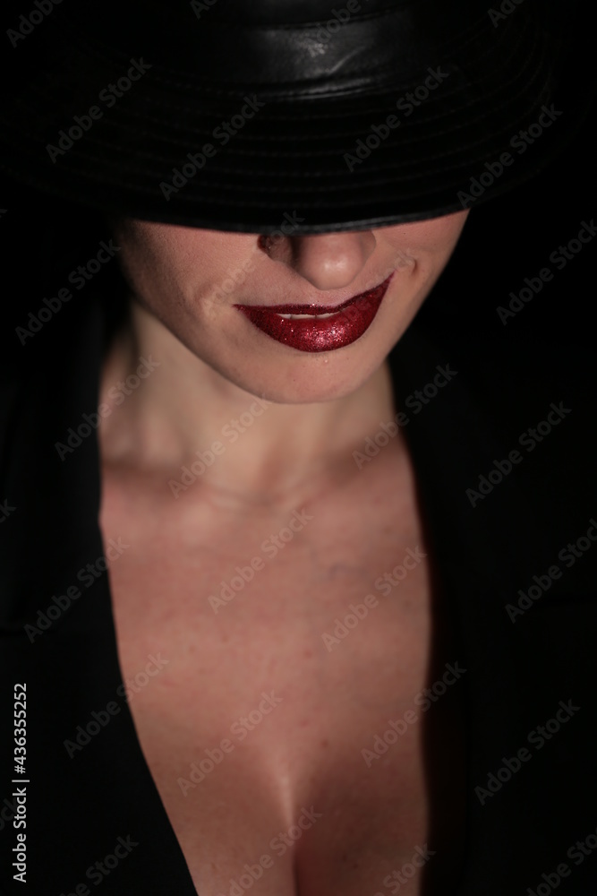 portrait of a woman in a hat portrait of a woman in a hat
