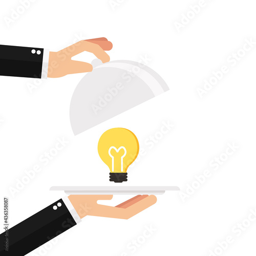 Businessman Waiter Serving Idea