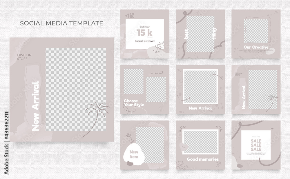 social media template blog fashion sale promotion. fully editable instagram and facebook square post frame organic sale poster. brown khaki white ad banner vector background social media template blog fashion sale promotion. fully editable instagram and facebook square post frame organic sale poster. brown khaki white ad banner vector background