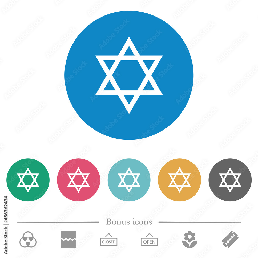 Star of David flat round icons Star of David flat round icons