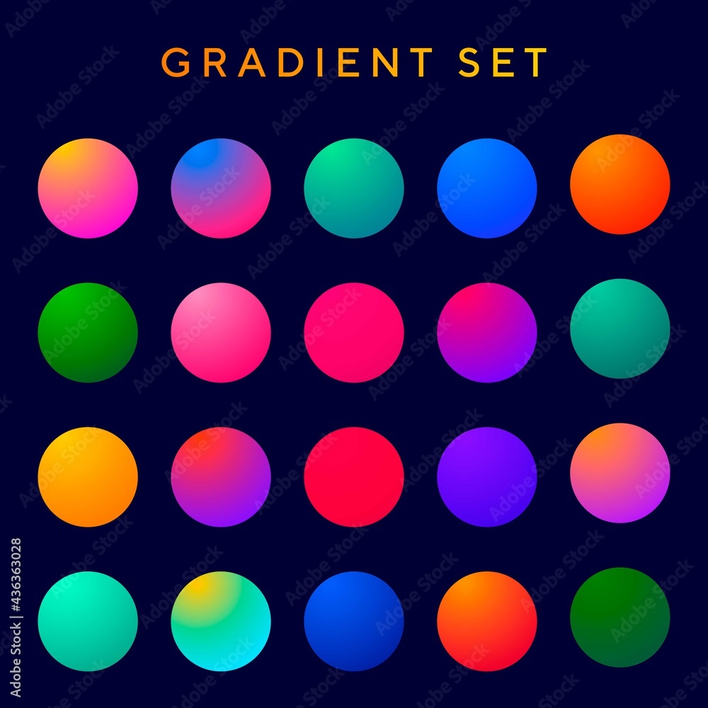 Fluid radial gradient swatches set