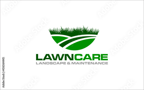 Illustration vector graphic of lawn care, landscape, grass concept logo design template
