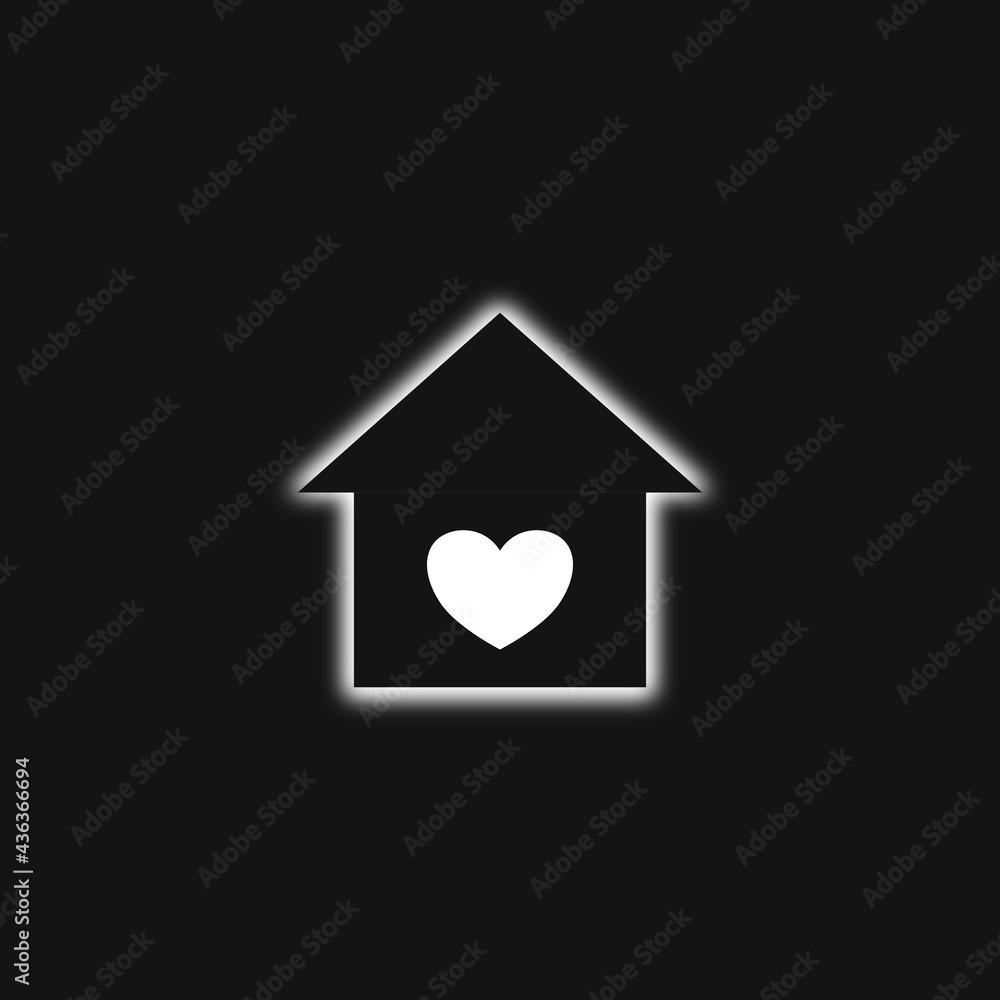 House with heart icon. Vector illustration for graphic design, Web, UI, app. House with heart icon. Vector illustration for graphic design, Web, UI, app.
