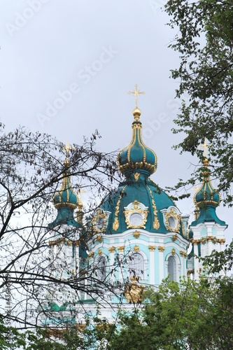 Orthodox church behind the trees
