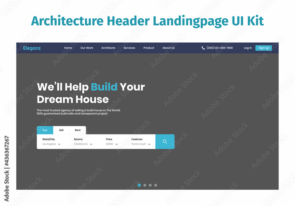 Architecture Header Landingpage UI Kit Architecture Header Landingpage UI Kit