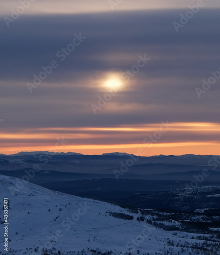 sunset over the mountains