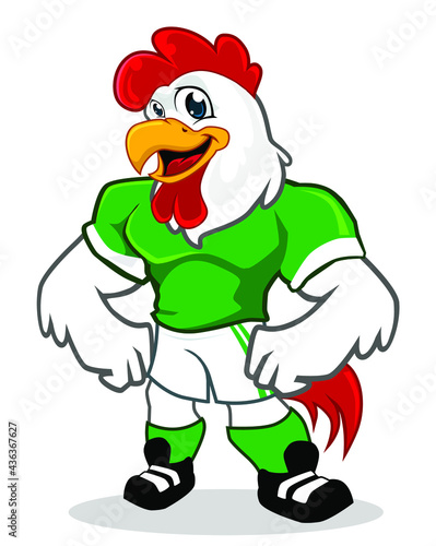 rooster sport mascot cartoon
