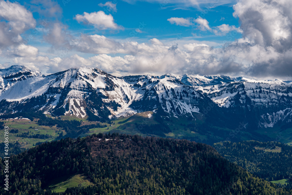 Mountain tour along the Alpenfreiheit premium trail near Oberstaufen