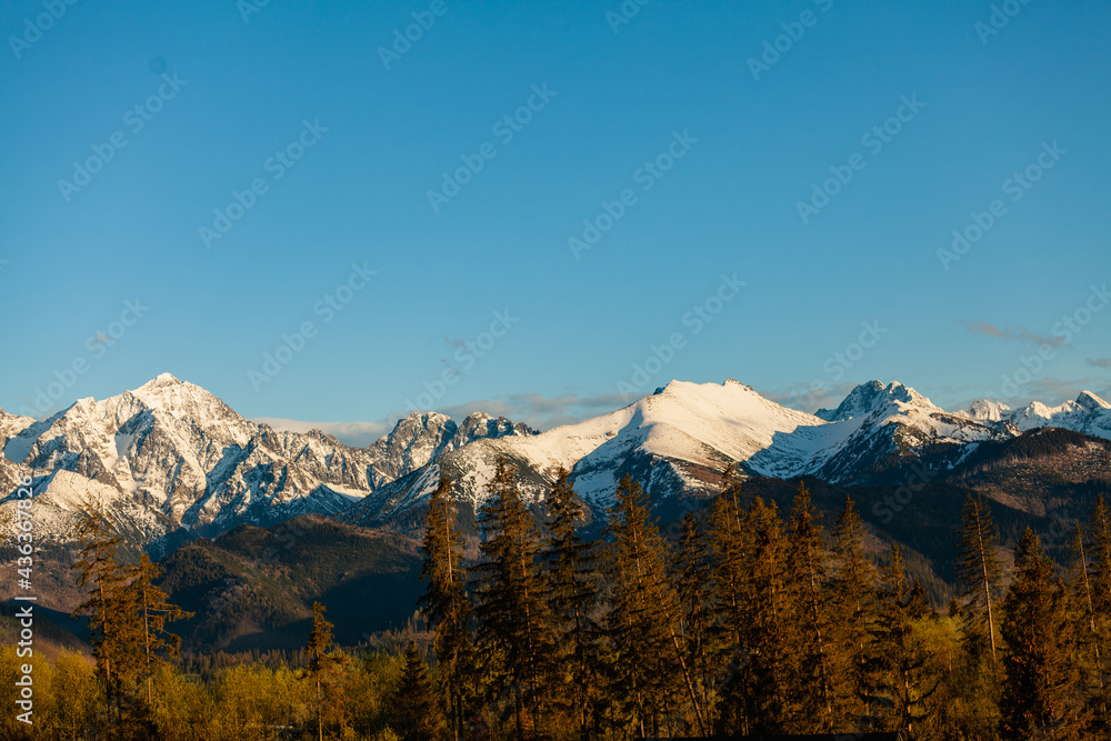 Beautiful view of the snow-capped peaks of the Tatra Mountains. Poland Beautiful view of the snow-capped peaks of the Tatra Mountains. Poland
