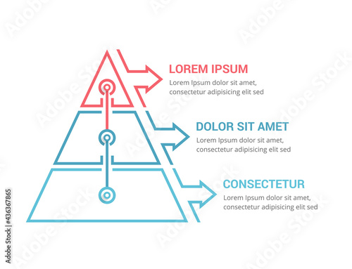 Pyramid with three elements and place for your text