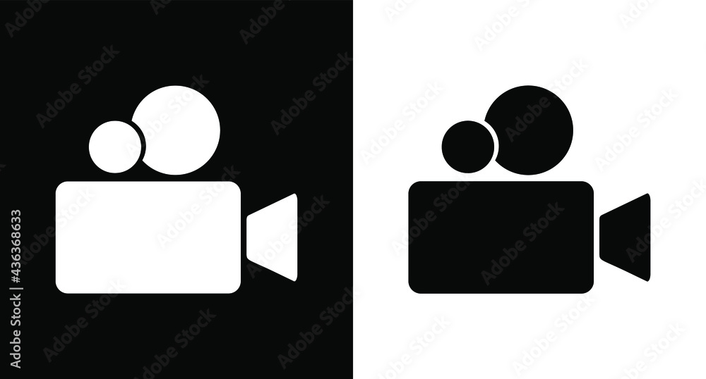 black and white simple style tv camera icon black and white simple style tv camera icon