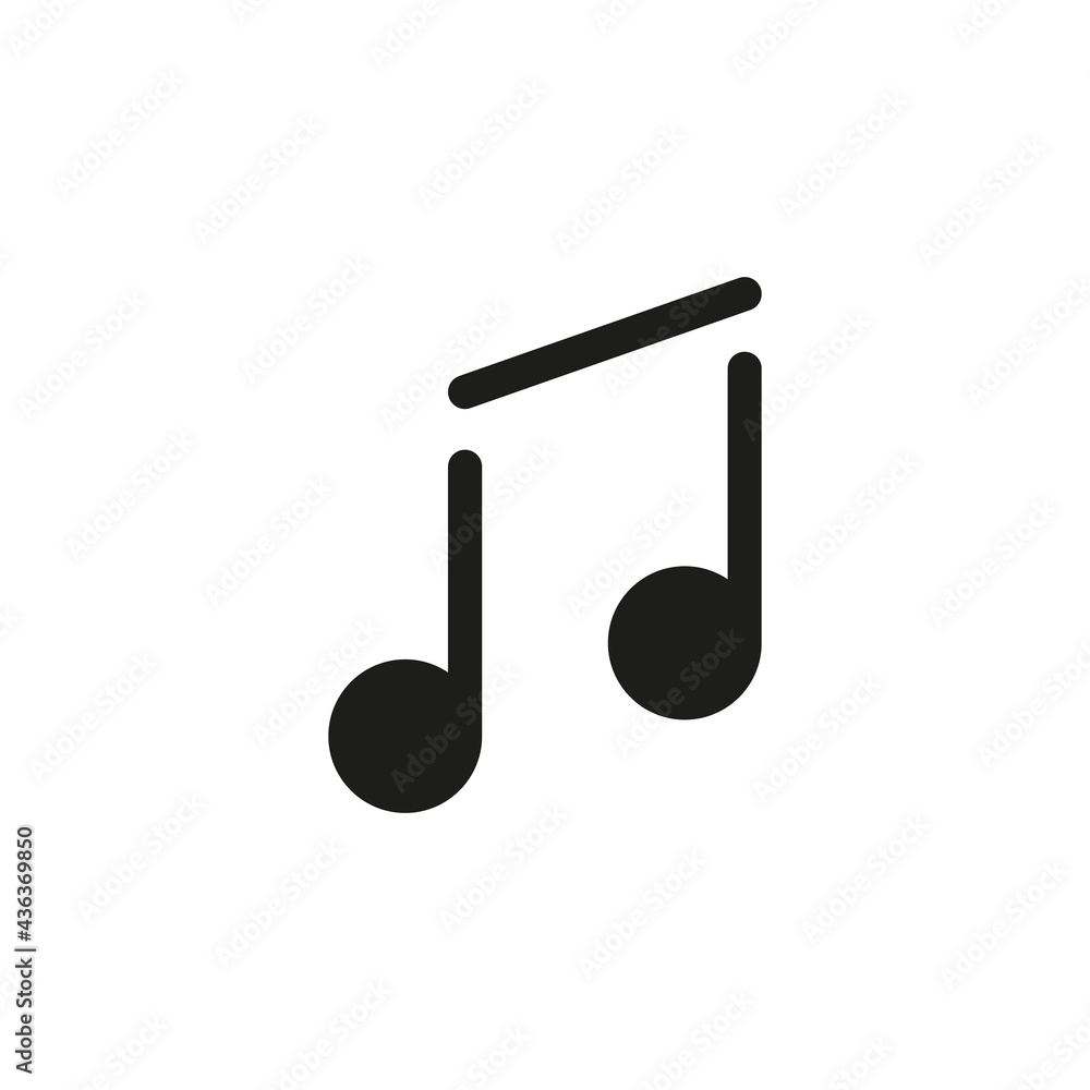 Music note icon for multimedia or music application UI design. Melody sign. Music note icon for multimedia or music application UI design. Melody sign.