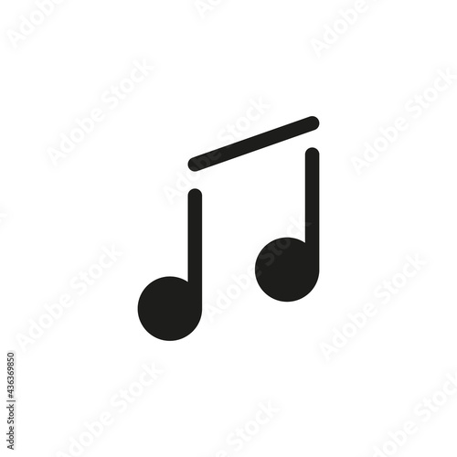 Music note icon for multimedia or music application UI design. Melody sign.
