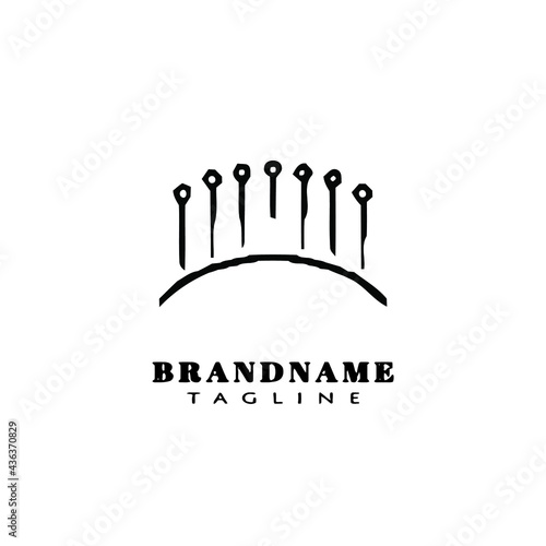 needle acupuncture logo icon design template vector illustration