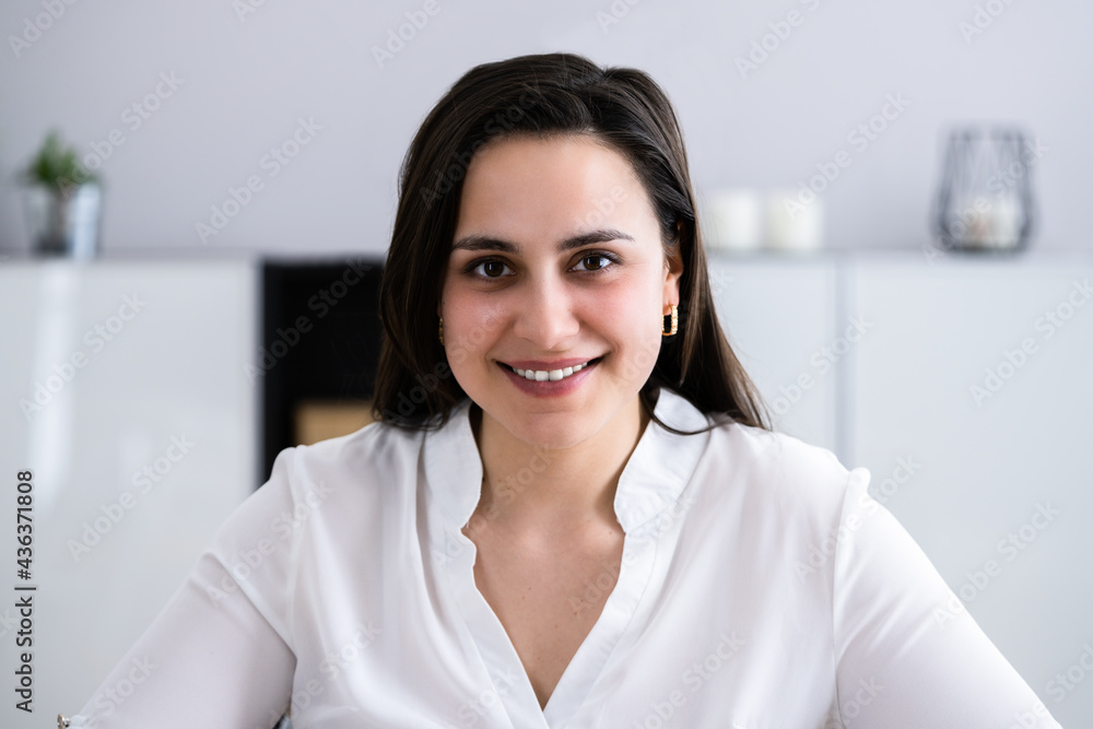Casual Women Video Conference Portrait Casual Women Video Conference Portrait