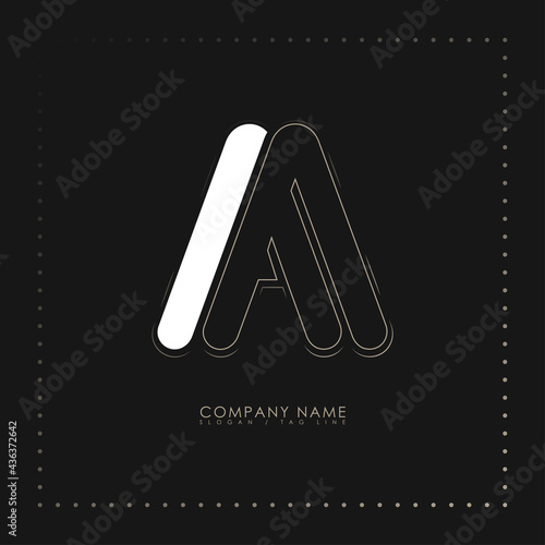 Double "AA" logo. The design consists of only one continuous line that ties itself into an "AA" shape. Simple, elegant and very branded.