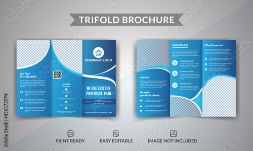 Real estate trifold brochure template design photo