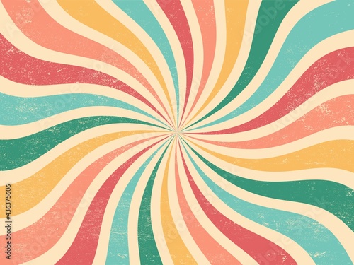 Colourful grunge retro burst vector. Vintage summer, circus and carnival background.