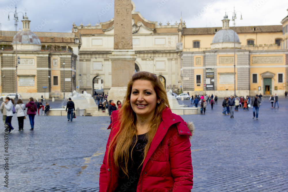 Fototapeta premium Beautiful young woman in Rome , Italy