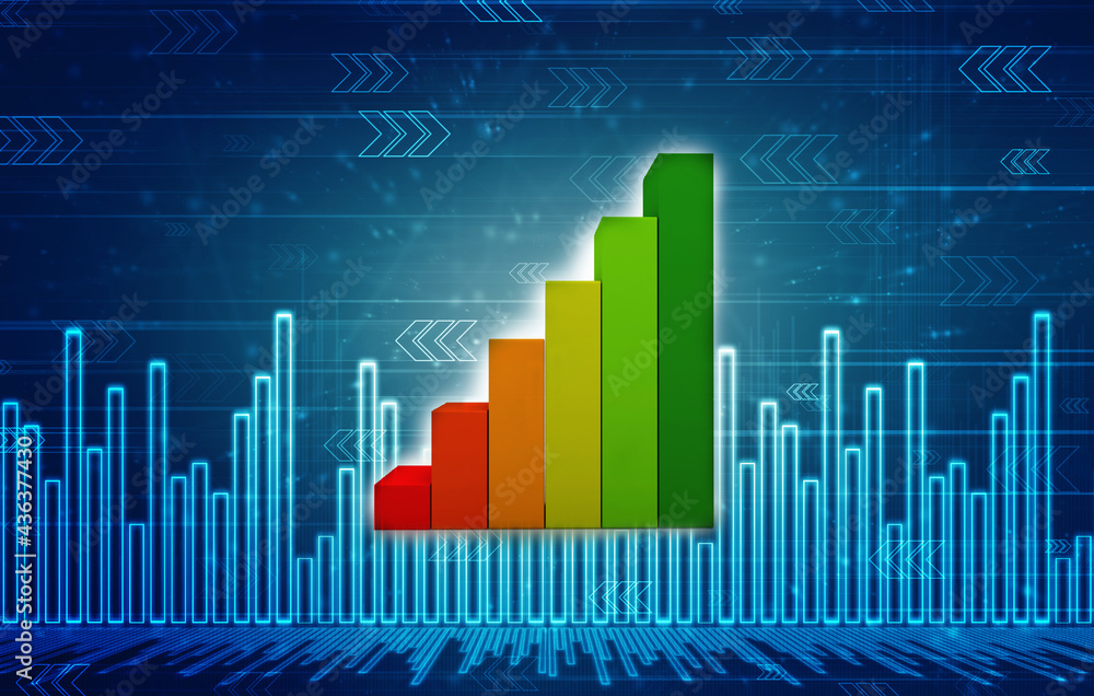 3d rendering Stock market online business concept. business Graph 3d rendering Stock market online business concept. business Graph