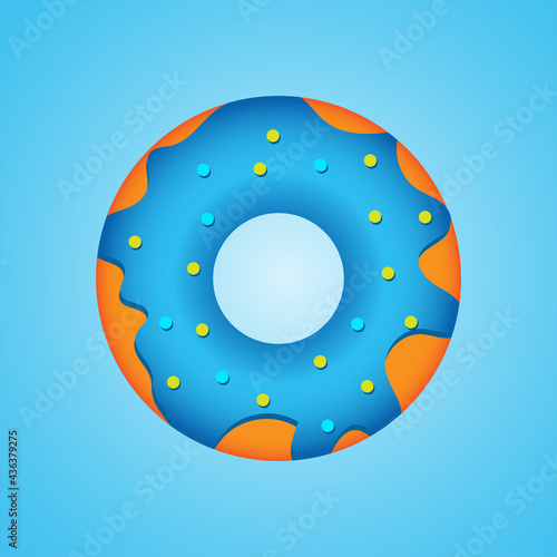 Realistic donut with sprinkles and Glaze. Glazed donut Vector illustration.