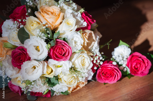 beautiful delicate flowers in a beautiful bouquet. Bridal bouquet. delicate wedding bouquet 