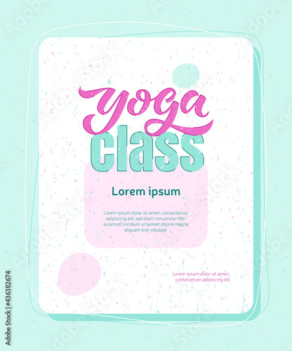 Yoga Class vector illustration. Template for printing poster, flyer, advertising banner, certificate, gift card