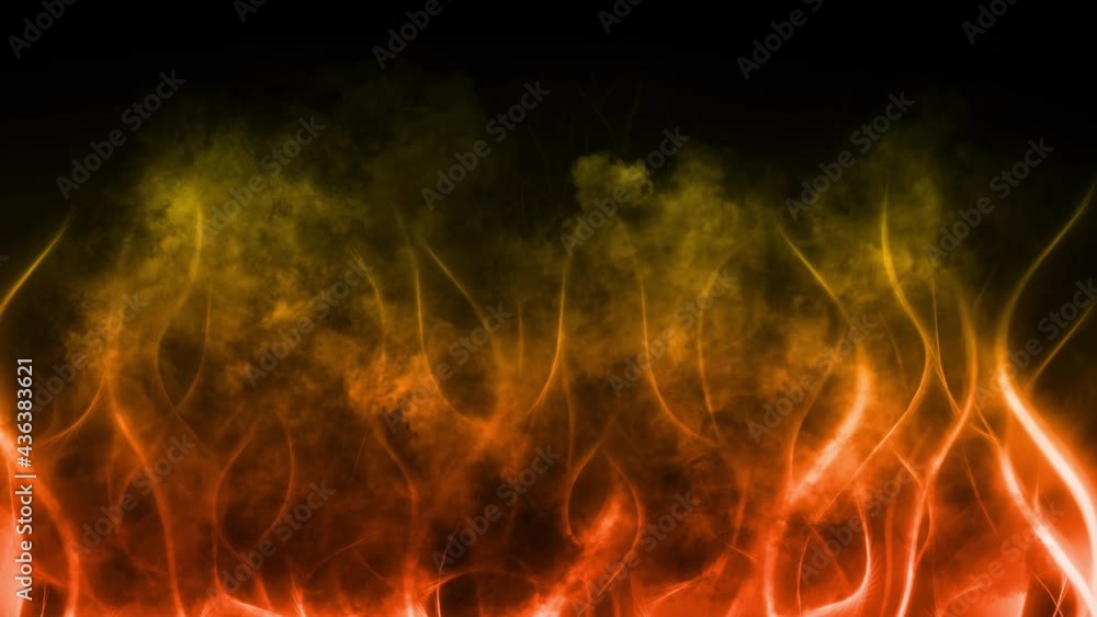 Fire background with smoke animation in shades of red and yellow Fire background with smoke animation in shades of red and yellow