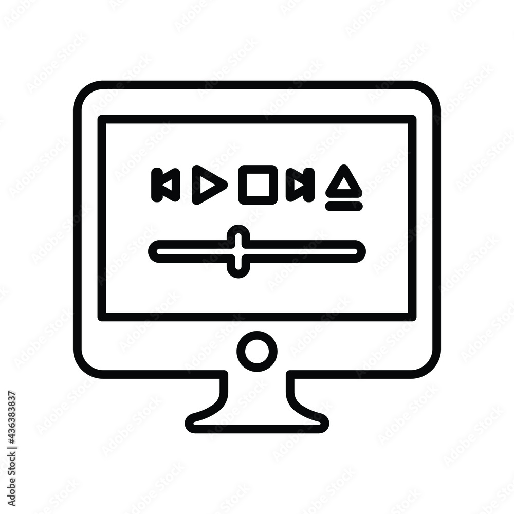 Pause, Video screen line icon. Outline vector. Pause, Video screen line icon. Outline vector.
