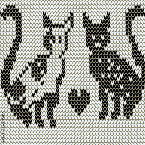 two cats embroidery pattern