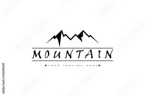 Mountain Logo  Outdoor and Adventure Emblem Vintage Style Isolated on White Background. Design Vector Icon Template Element.