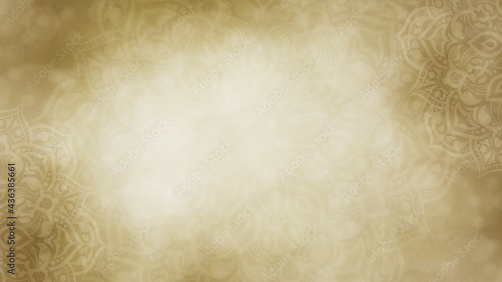 Soft, muted golden yellow mandala background - copy space Stock  Illustration | Adobe Stock